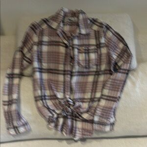 Abercrombie & Fitch Pink and Black Plaid Shirt